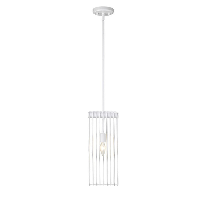 Z-Lite Contour 1 Light 16.75" Mini Pendant, White, Gloss White