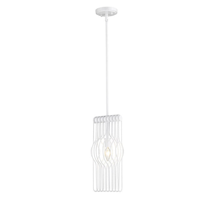 Z-Lite Contour 1 Light 16.75" Mini Pendant, White, Gloss White