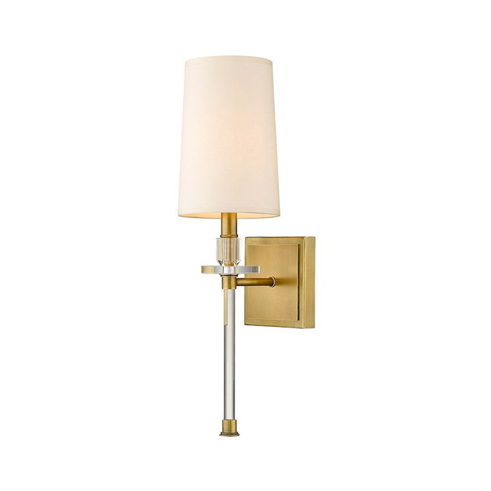 Z-Lite Sophia 1 Light 20" Wall Sconce, Rubbed Brass/White