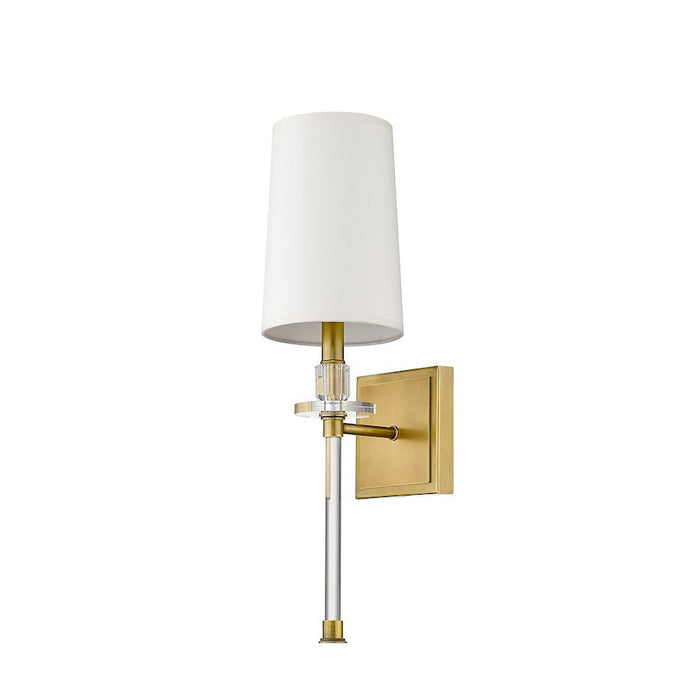 Z-Lite Sophia 1 Light 20" Wall Sconce, Rubbed Brass/White