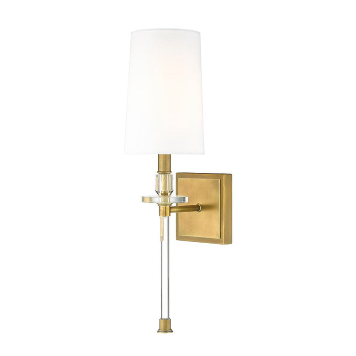 Z-Lite Sophia 1 Light 20" Wall Sconce, Rubbed Brass/White