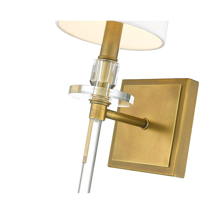 Z-Lite Sophia 1 Light 20" Wall Sconce, Rubbed Brass/White