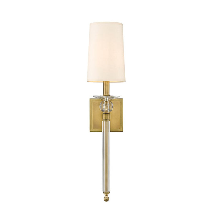 Z-Lite Ava 1 Light 25" Wall Sconce, Rubbed Brass/White