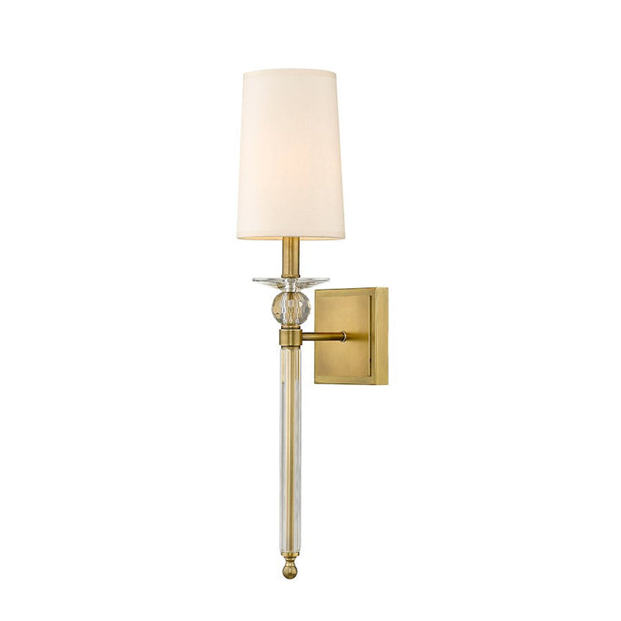 Z-Lite Ava 1 Light 25" Wall Sconce, Rubbed Brass/White