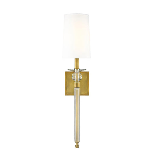 Z-Lite Ava 1 Light 25" Wall Sconce, Rubbed Brass/White
