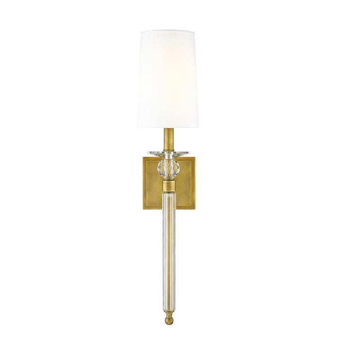 Z-Lite Ava 1 Light 25" Wall Sconce, Rubbed Brass/White