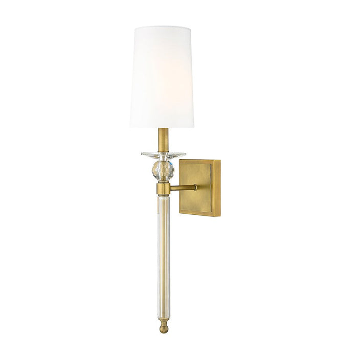 Z-Lite Ava 1 Light 25" Wall Sconce, Rubbed Brass/White